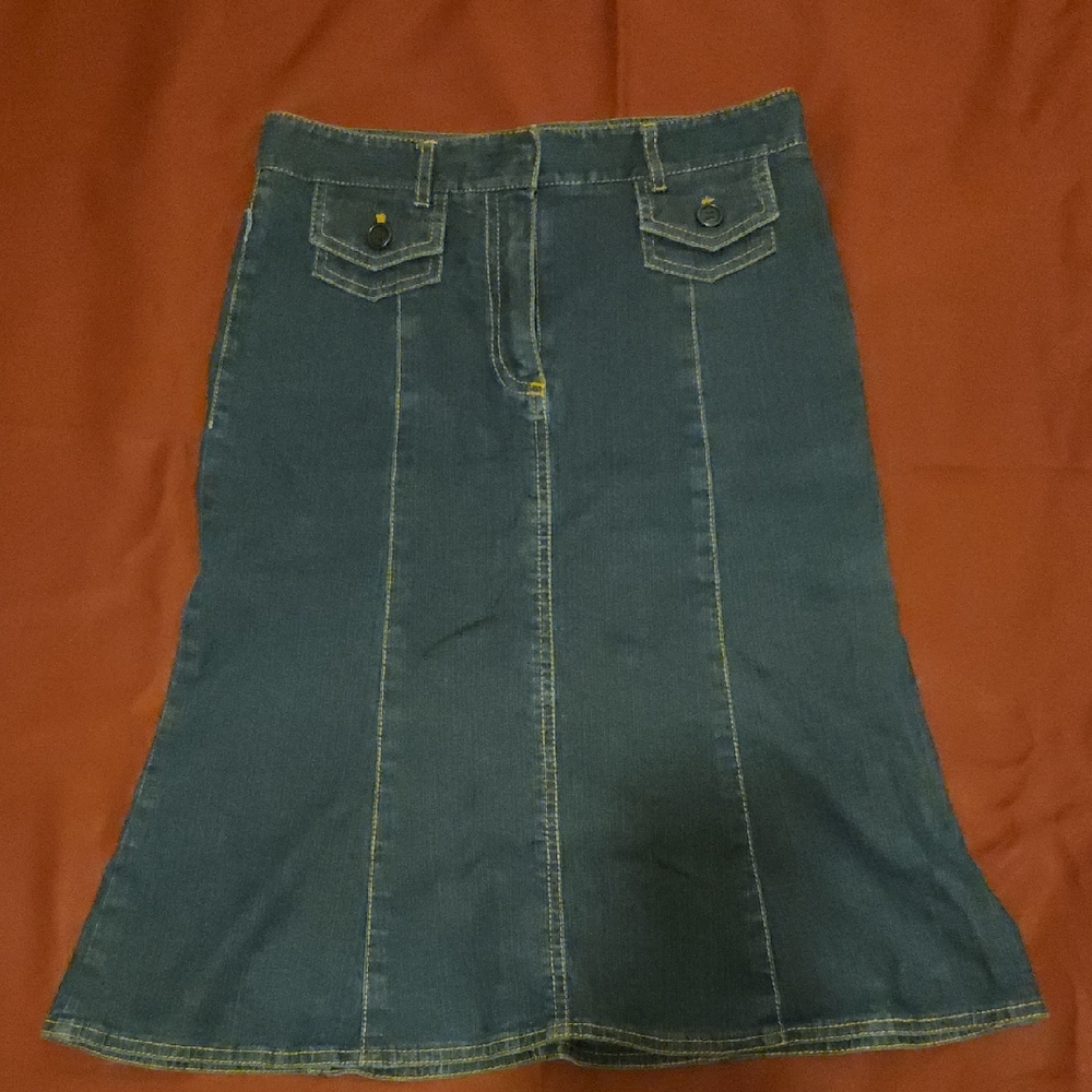 Theory Dark Blue A-Line Skirt